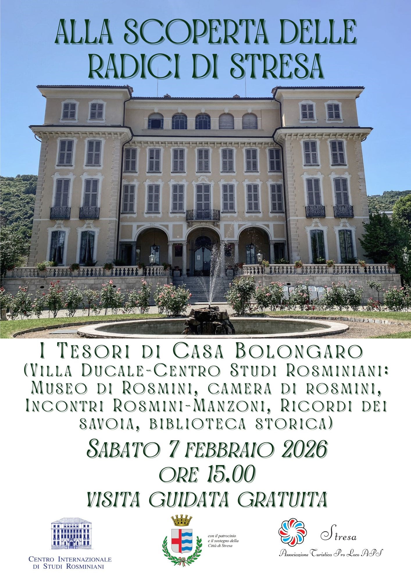 Alla scoperta delle radici di Stresa  “I Tesori di Casa Bolongaro" (Villa Ducale – Centro Studi Rosminiani)