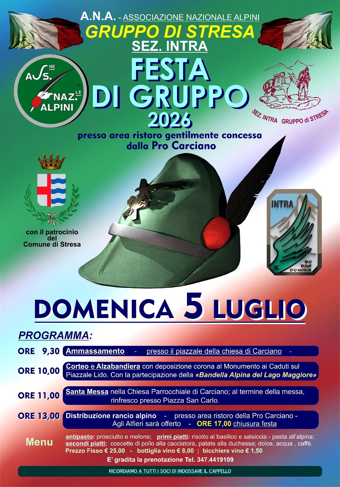 ALPINI FESTA DI GRUPPO 2026 –  a Carciano, Frazione di Stresa
