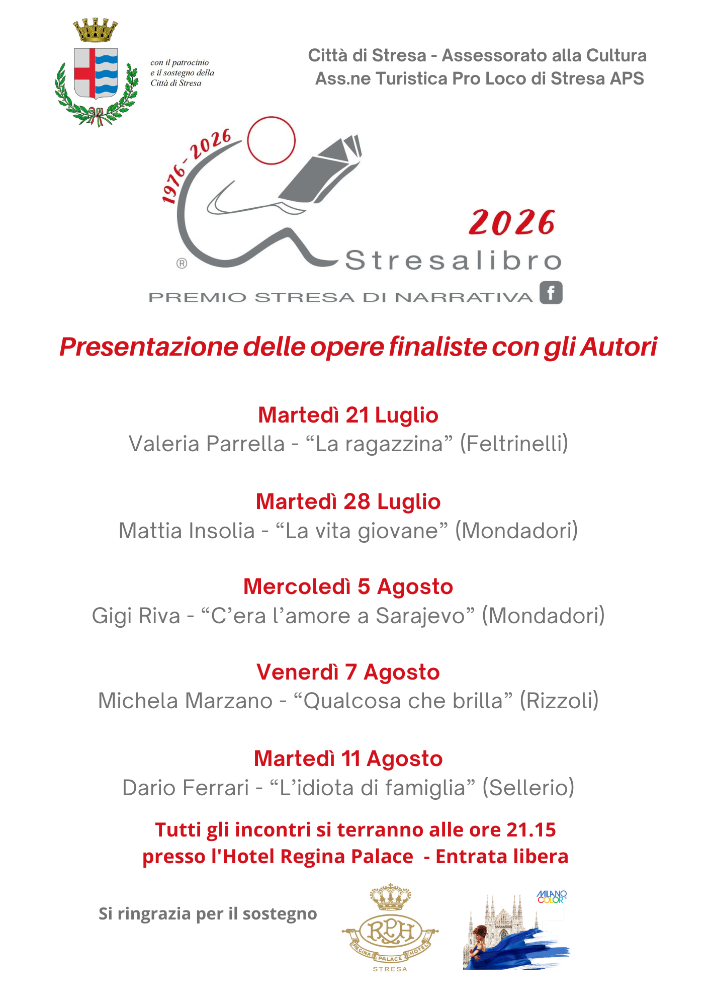 Premio Stresa di Narrativa 2026  Presentazione delle opere finaliste con gli autori   Valeria Parrella “La ragazzina” (Feltrinelli)
